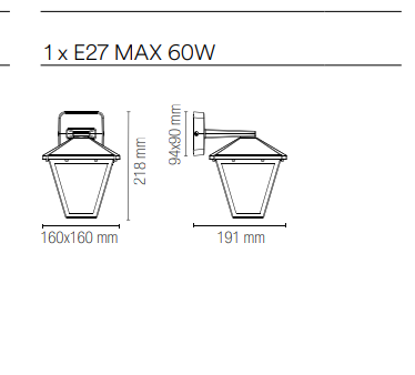 Applique per esterno IP44 in alluminio antracite diffusore vetro rivolta in basso lampada 1XE27 non inclusa PRISMA Applique per esterno IP44 in alluminio antracite diffusore vetro rivolta in basso lampada 1XE27 non inclusa PRISMA